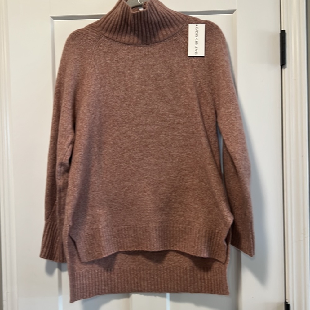 NWT Women's Calvin Klein Wool Oversized Turtleneck Sweater  SZ. M